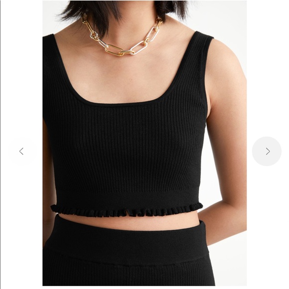 & Other Stories Knit Ruffle Crop Top - Picture 2 of 3